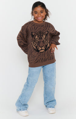 Little Seasons Sweater ~ Wild Tiger Graphic Knit