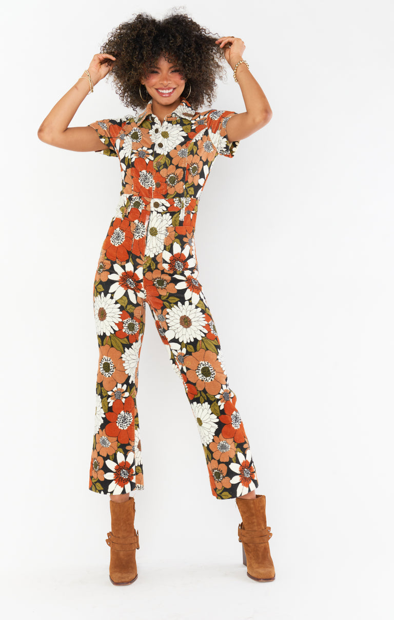ゆ*な様 house on the hill Jumpsuit(flower) Let's Just Go Wide-Leg Jumpsuit - Pink Flung Floral – Natural Life