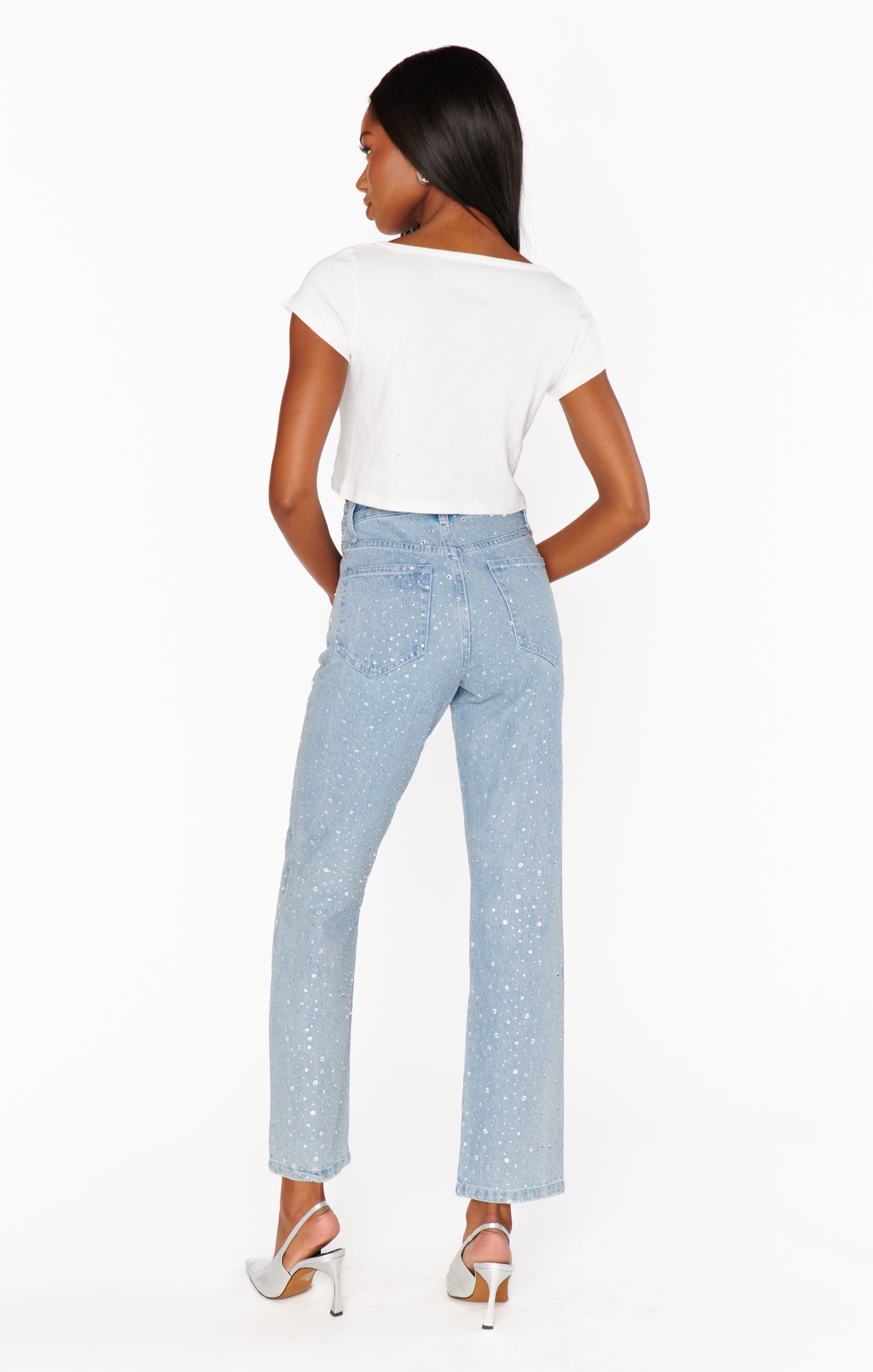 Show Me Your Mumu 90s Straight Jeans in Powder Blue 30 newest