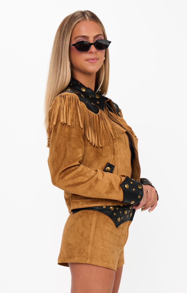 Wilson Jacket ~ Sepia Faux Suede Faux Leather – Show Me Your Mumu