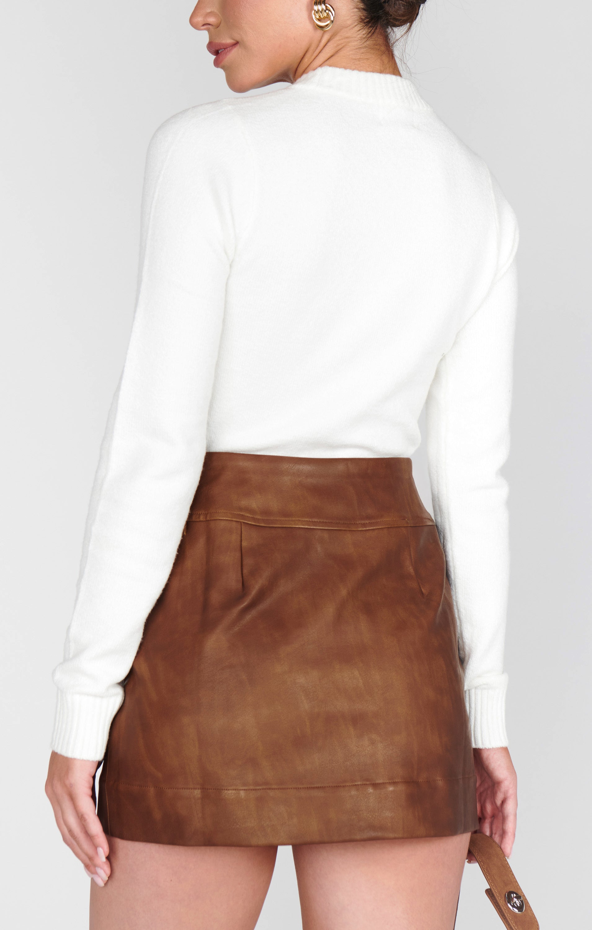 Maverick Mini Skirt ~ Chestnut Brown Faux Leather – Show Me Your Mumu