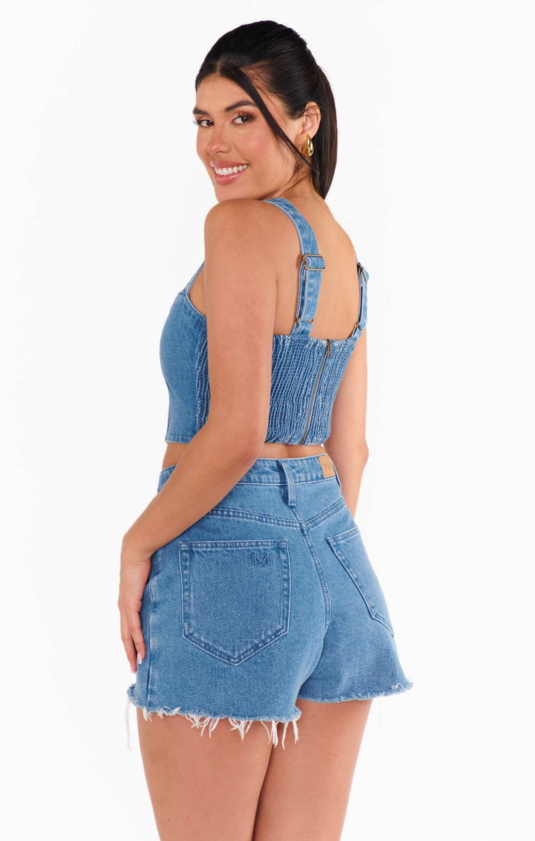 Crossroads Corset Top ~ Foggy Blue – Show Me Your Mumu