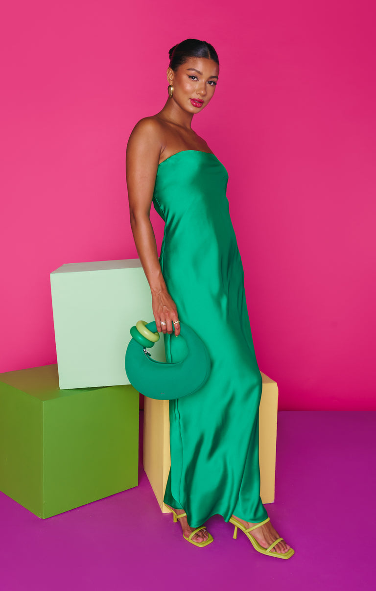 Taylor Tube Dress ~ Clover Green Luxe Satin Show Me Your Mumu Taylor Tube Dress ~ Clover Green Luxe Satin Show Me Your Mumu