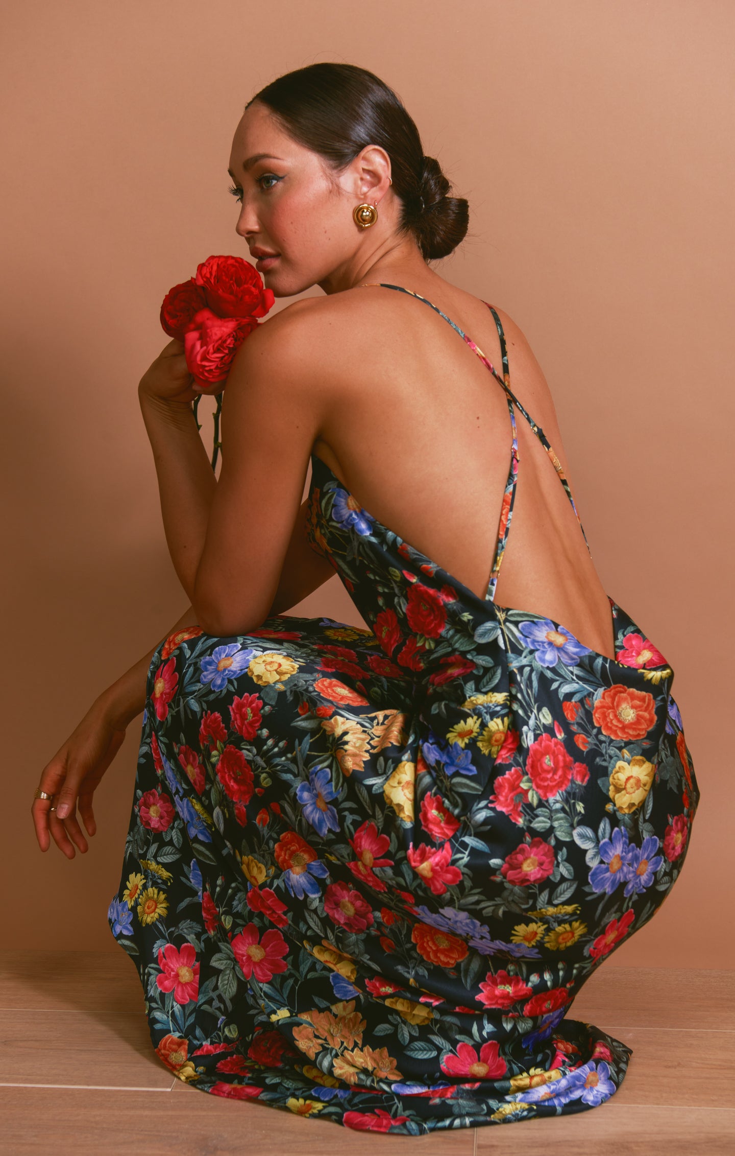 Hailey Slip Dress ~ Charm Peony Black Luxe Satin Show Me Your Mumu Hailey Slip Dress ~ Charm Peony Black Luxe Satin Show Me Your Mumu