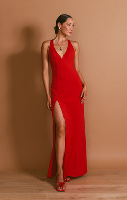 Rachel Maxi Dress ~ Red Stretch