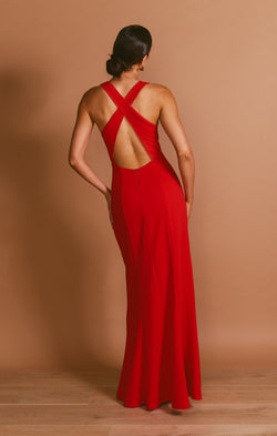 Rachel Maxi Dress ~ Red Stretch