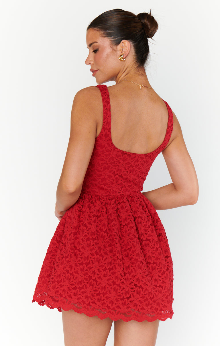 Ricci Skort Dress ~ Radiant Red Lace Show Me Your Mumu Ricci Skort Dress ~ Radiant Red Lace Show Me Your Mumu