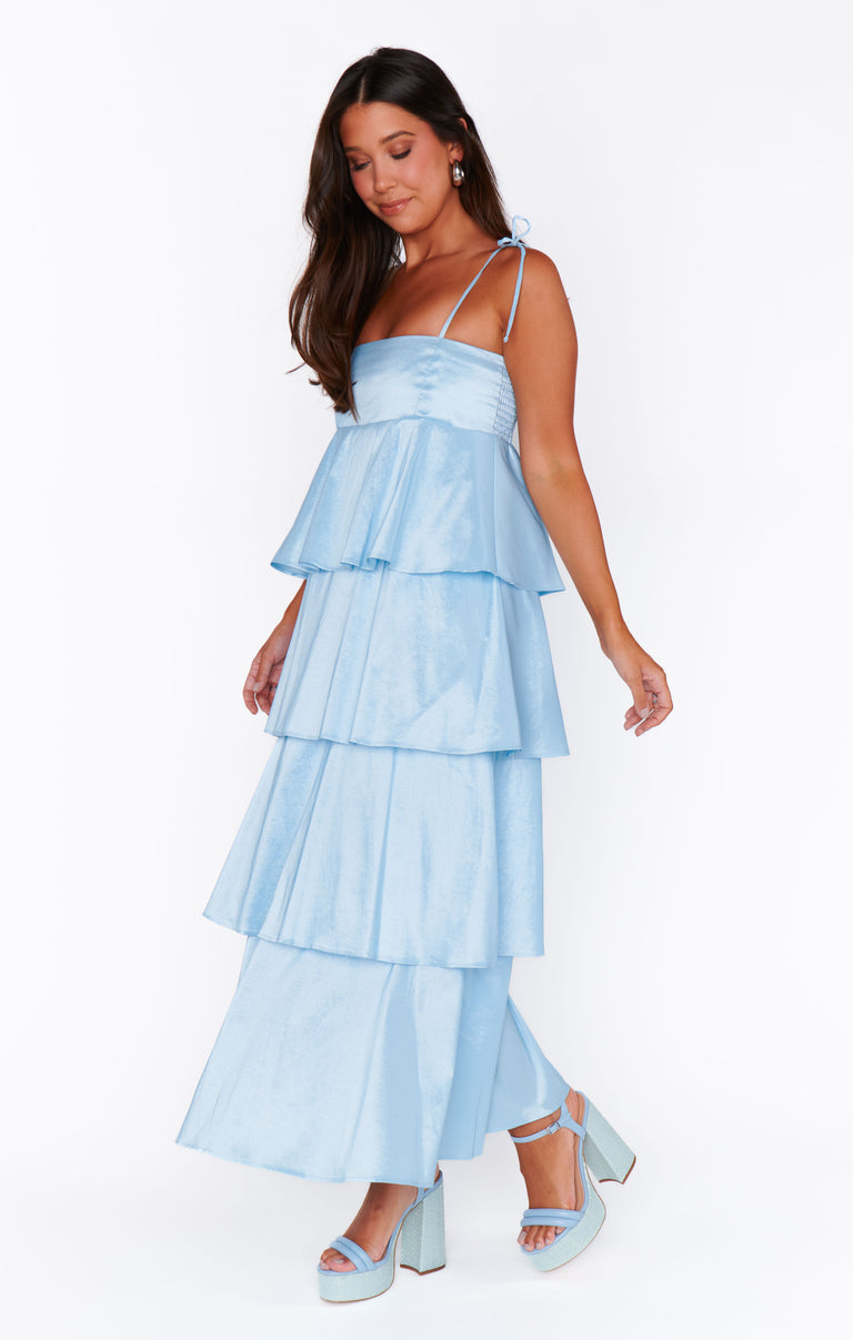 white christmas dresses Meet Cute Dress ~ Light Blue Taffeta – Show Me Your Mumu