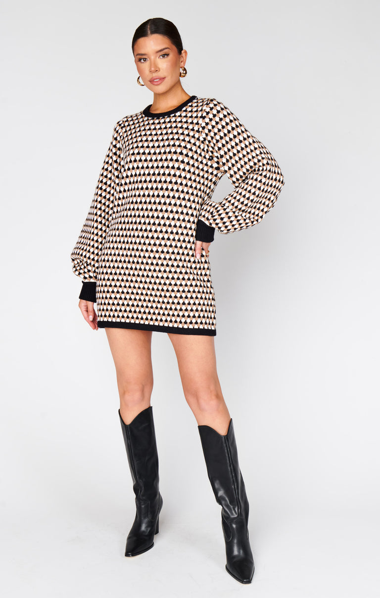 Show Me Your Mumu Marion Sweater Dress Women's Dress Black : XS Show Me Your Mumu Marion Sweater Dress Women's Dress Black : XS