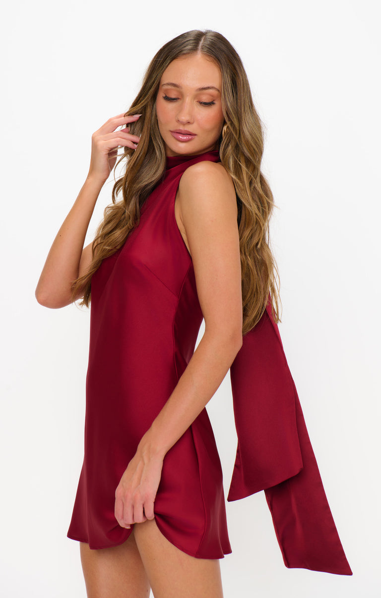 Lisa Mini Dress ~ Cranberry Luxe Satin  Show Me Your Mumu