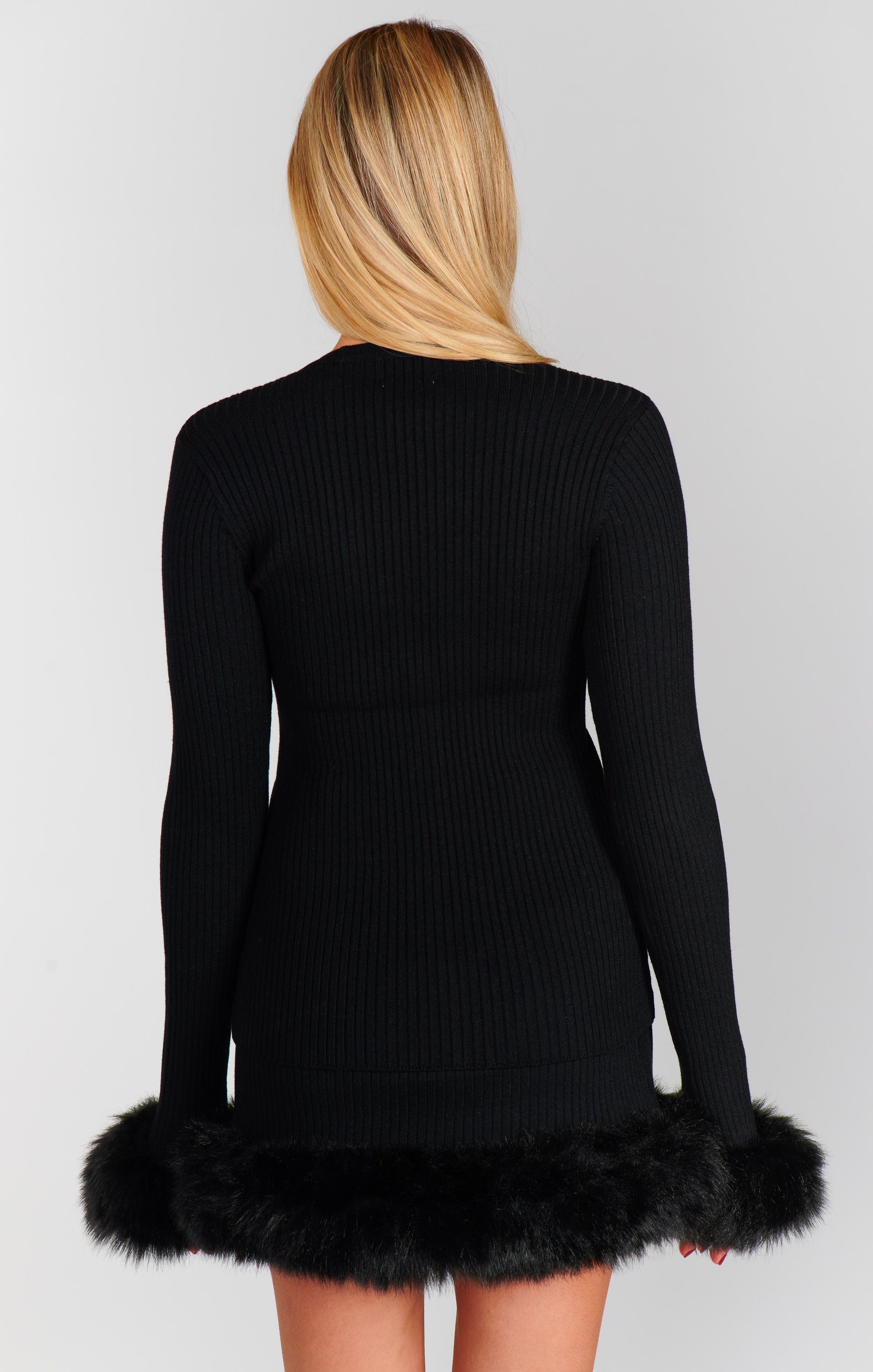 Sasha Top ~ Black Knit with Faux Fur – Show Me Your Mumu