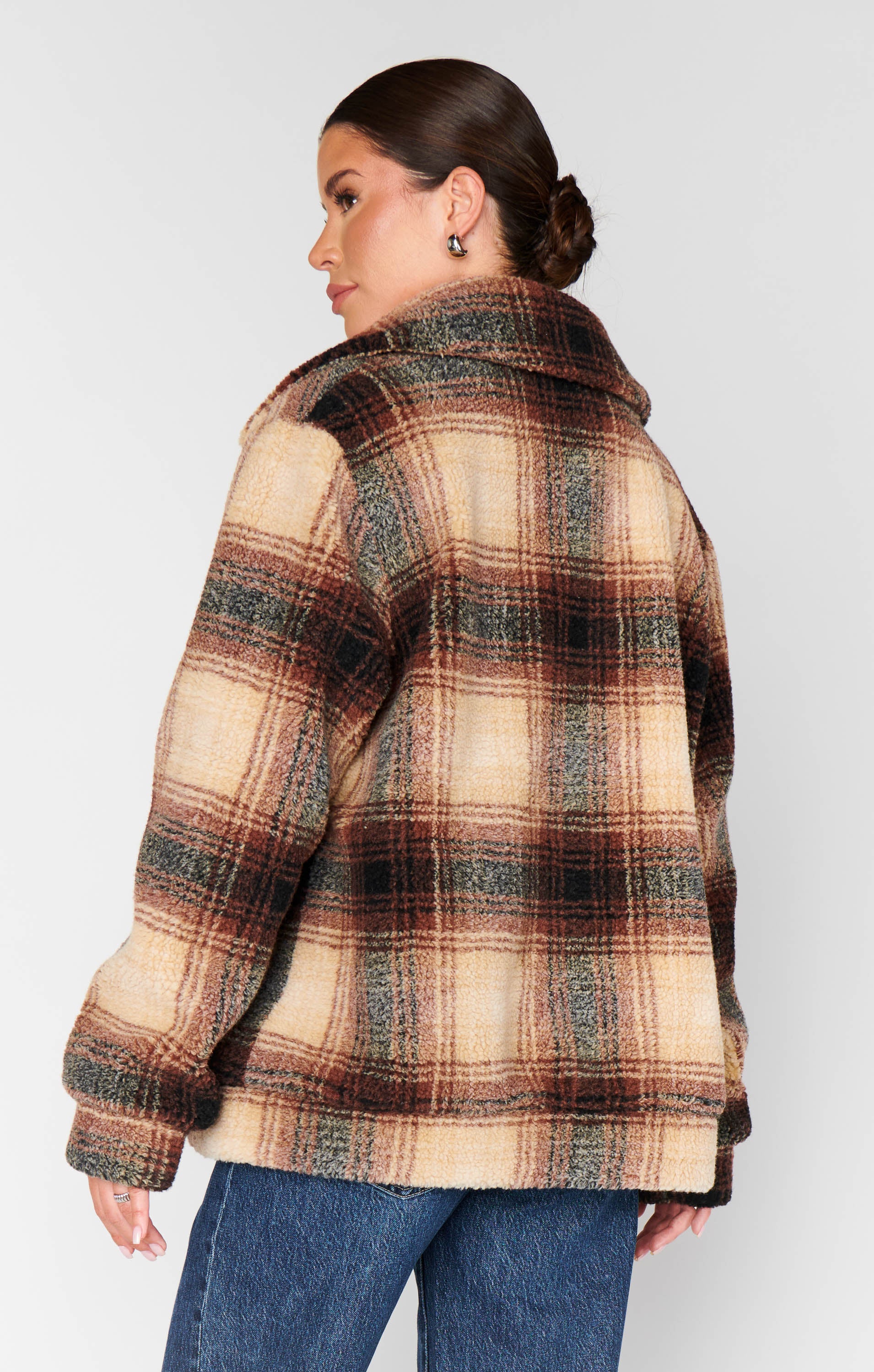 Hunter Jacket ~ Homestead Faux Sherpa Plaid – Show Me Your Mumu