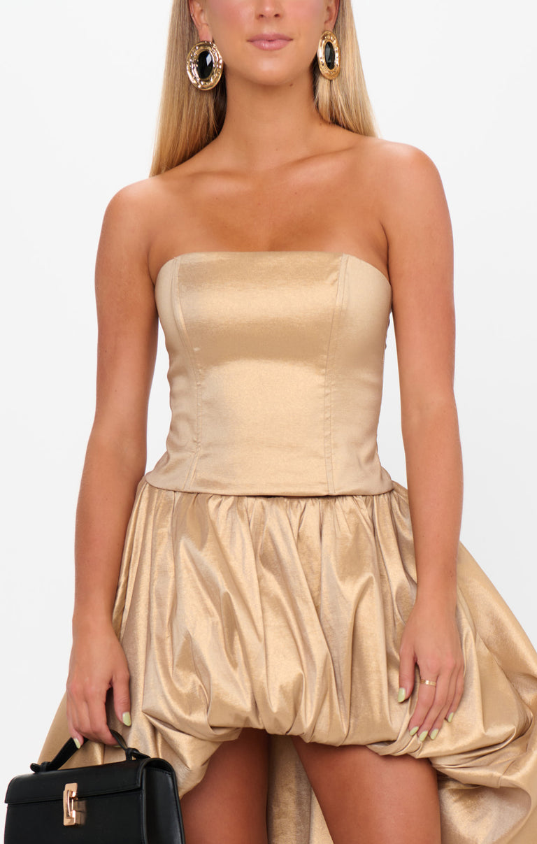 Tatum Top, in Gold Metallic Taffeta, Size: Small | Show Me Your Mumu Tatum Top, in Gold Metallic Taffeta, Size: Small | Show Me Your Mumu