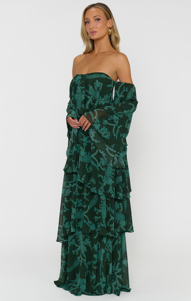 Elsie Maxi Dress, in Pine Green Paisley, Size: 2XL | Show Me Your Mumu