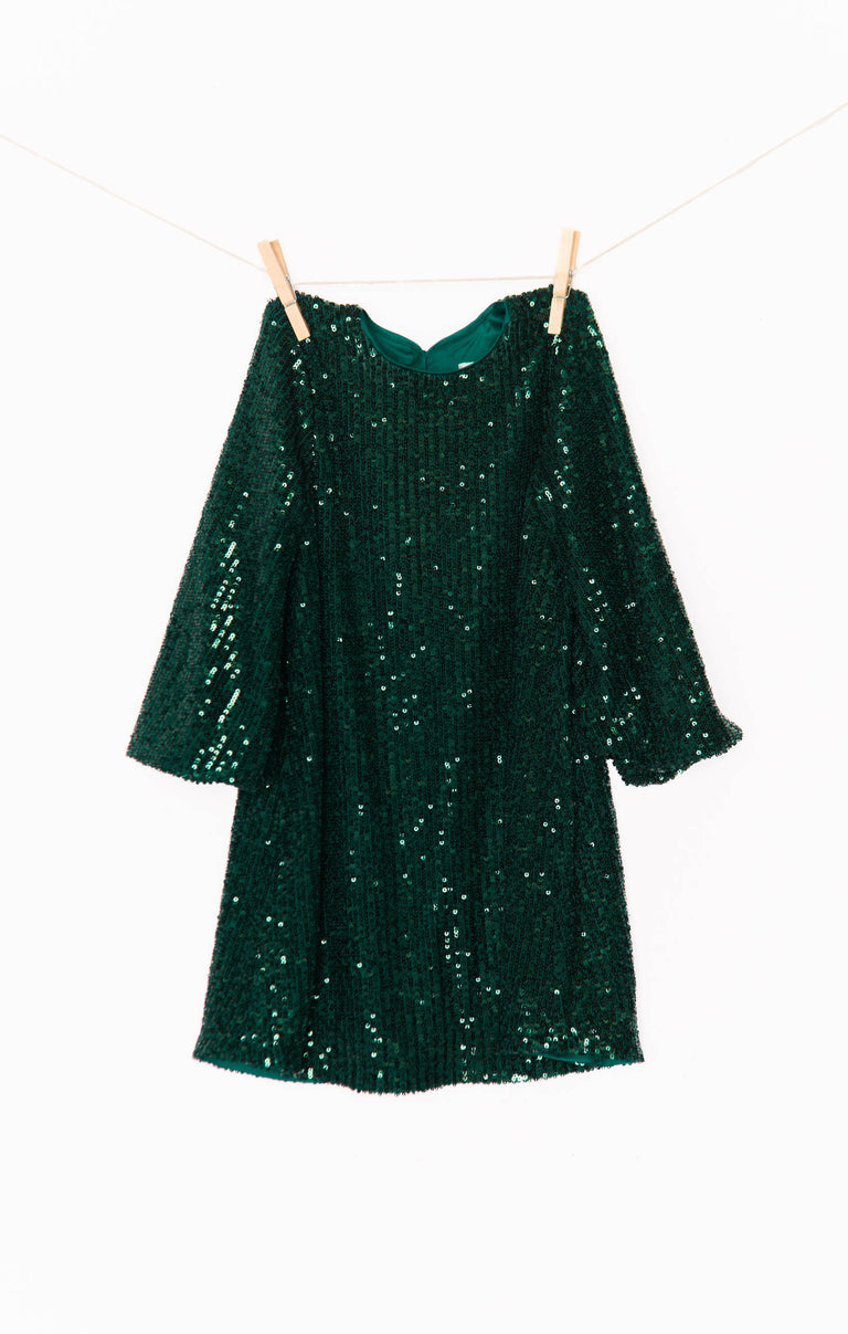 knee length dresses for ladies Once Upon A Time Dress ~ Emerald Sequins – Show Me Your Mumu