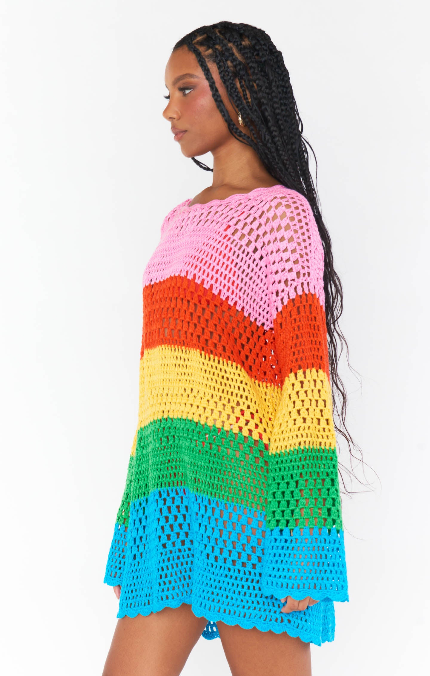 Paula Pullover ~ Bright Stripe Crochet