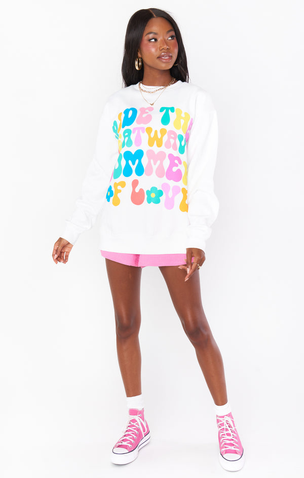 Stanley Sweatshirt ~ Summer of Love Graphic – Show Me Your Mumu Stanley Sweatshirt ~ Summer of Love Graphic – Show Me Your Mumu