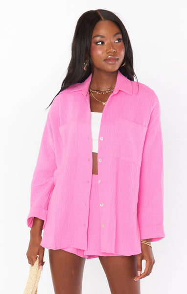 Weekday Button Up ~ Bubblegum Gauze – Show Me Your Mumu