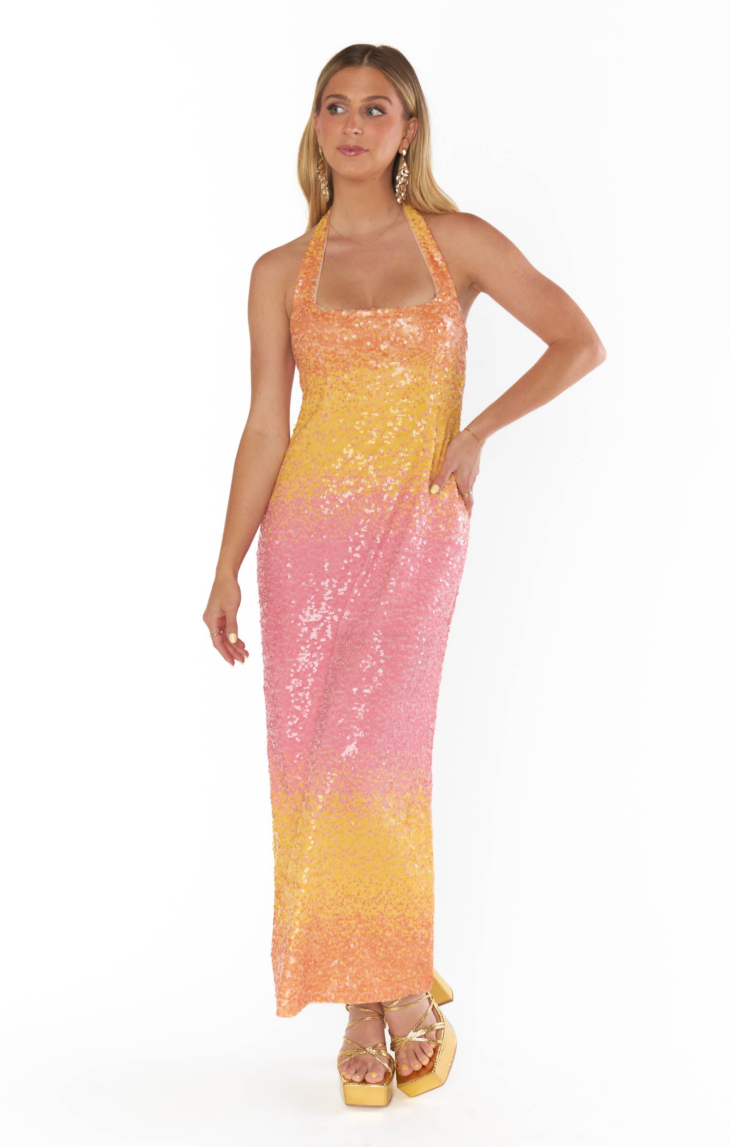 ombre sequin midi dress Samba Midi Dress ~ Sundown Ombre Sequins – Show Me Your Mumu