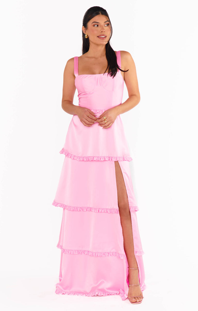 Lady Corset Dress, in Pink Luxe Satin, Size: Large | Show Me Your Mumu | Bridesmaid Dresses & Wedding Attendee Dress Lady Corset Dress, in Pink Luxe Satin, Size: Large | Show Me Your Mumu | Bridesmaid Dresses & Wedding Attendee Dress