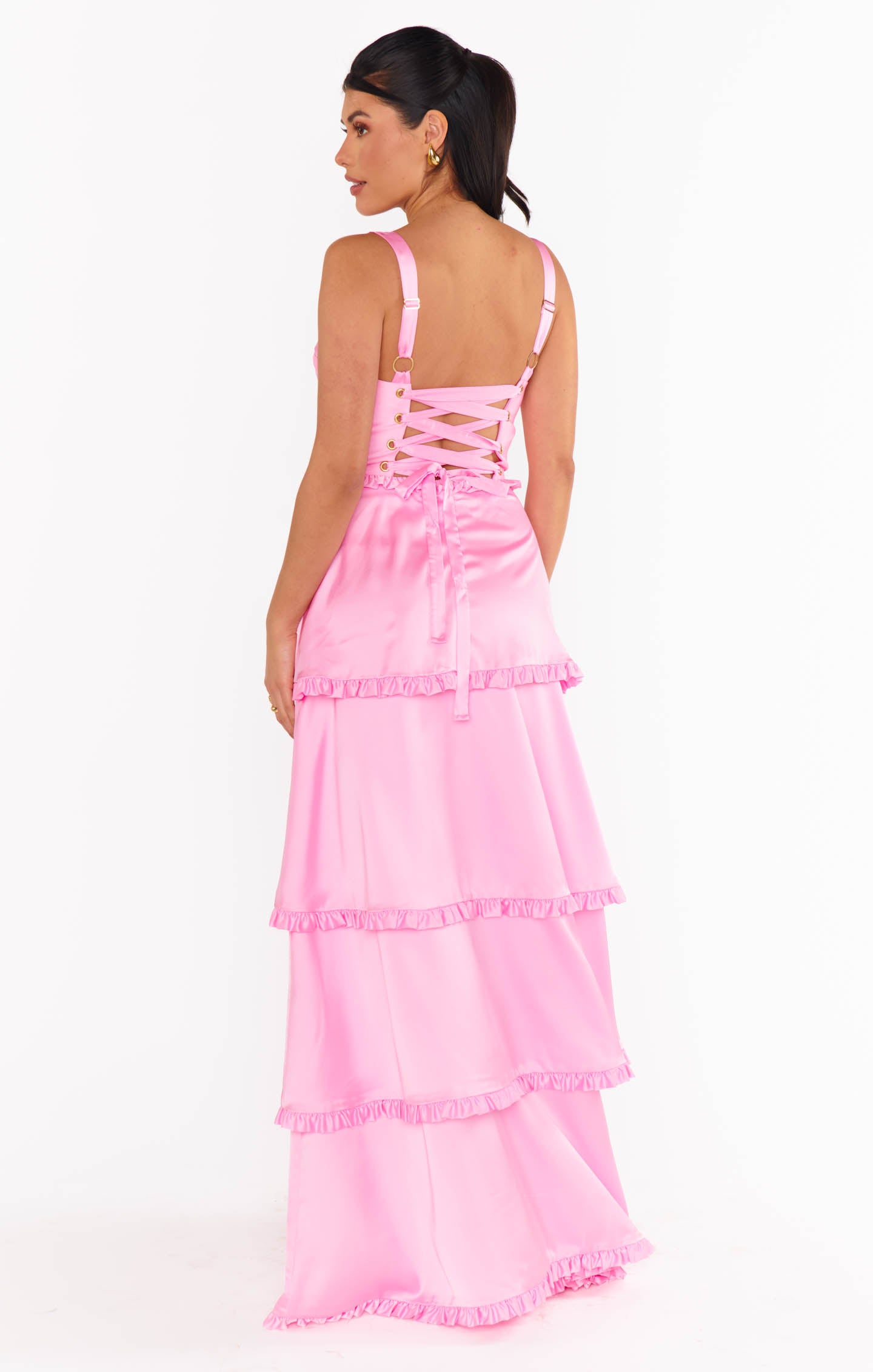 Lady Corset Dress ~ Pink Luxe Satin – Show Me Your Mumu