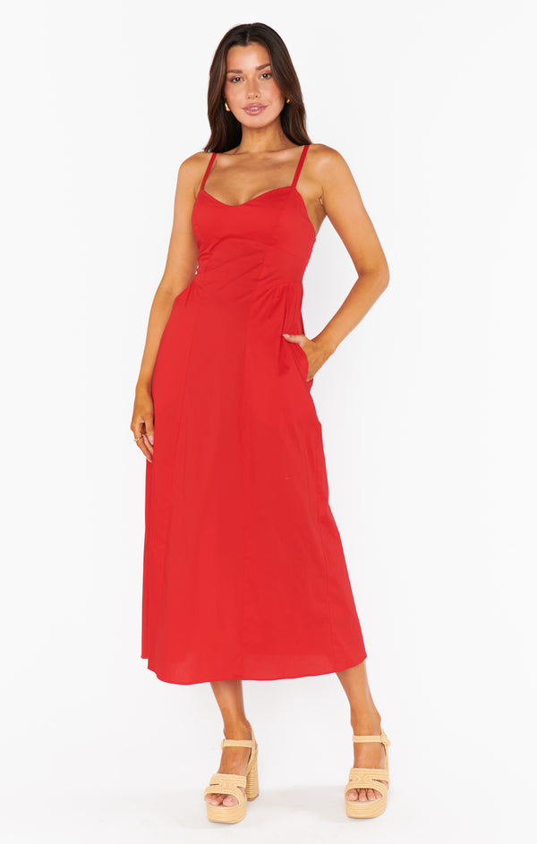 Allegra Midi Dress ~ Cherry Poplin – Show Me Your Mumu