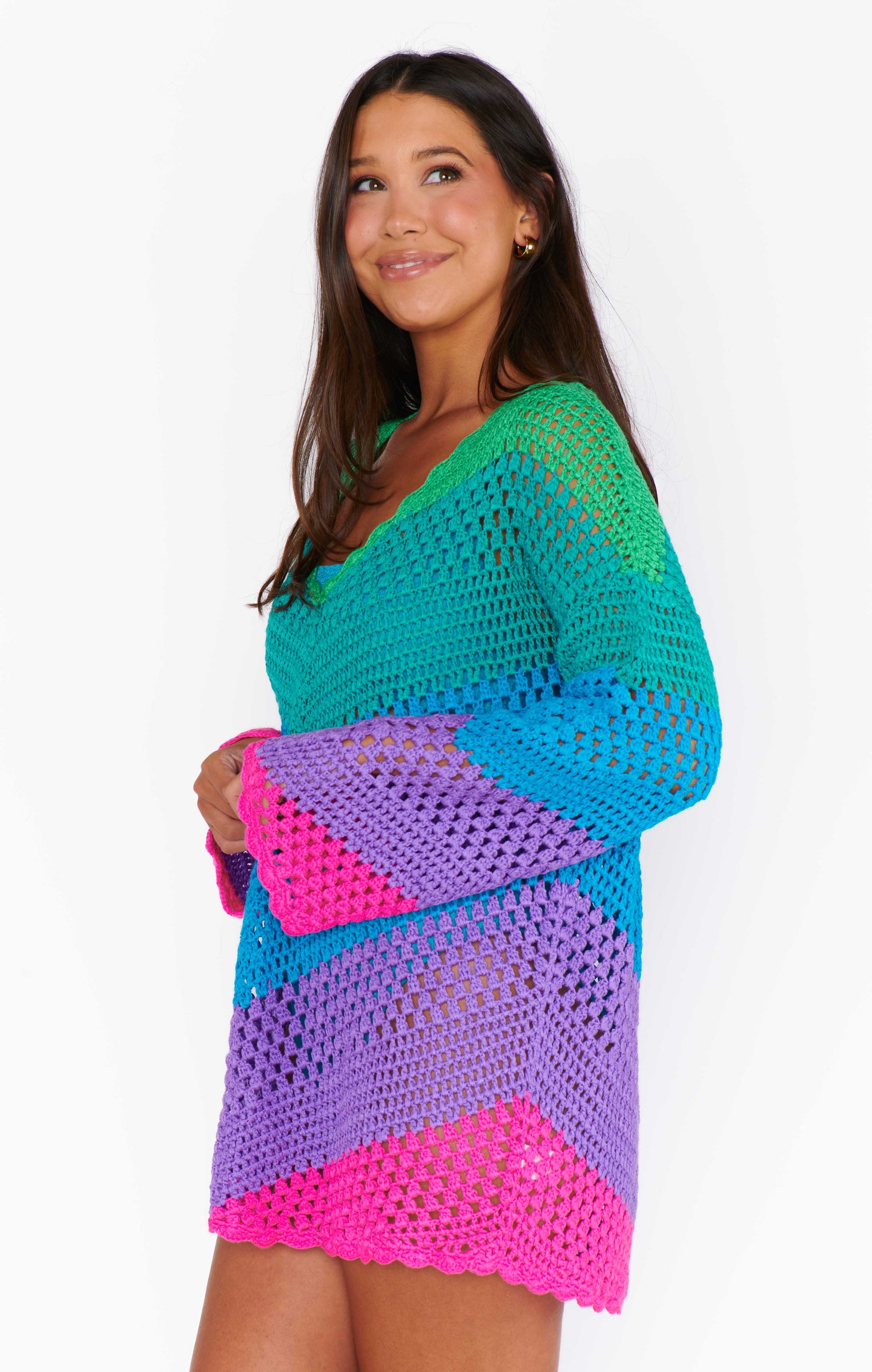 Paula V Neck Pullover ~ Chevron Stripe Crochet – Show Me Your Mumu