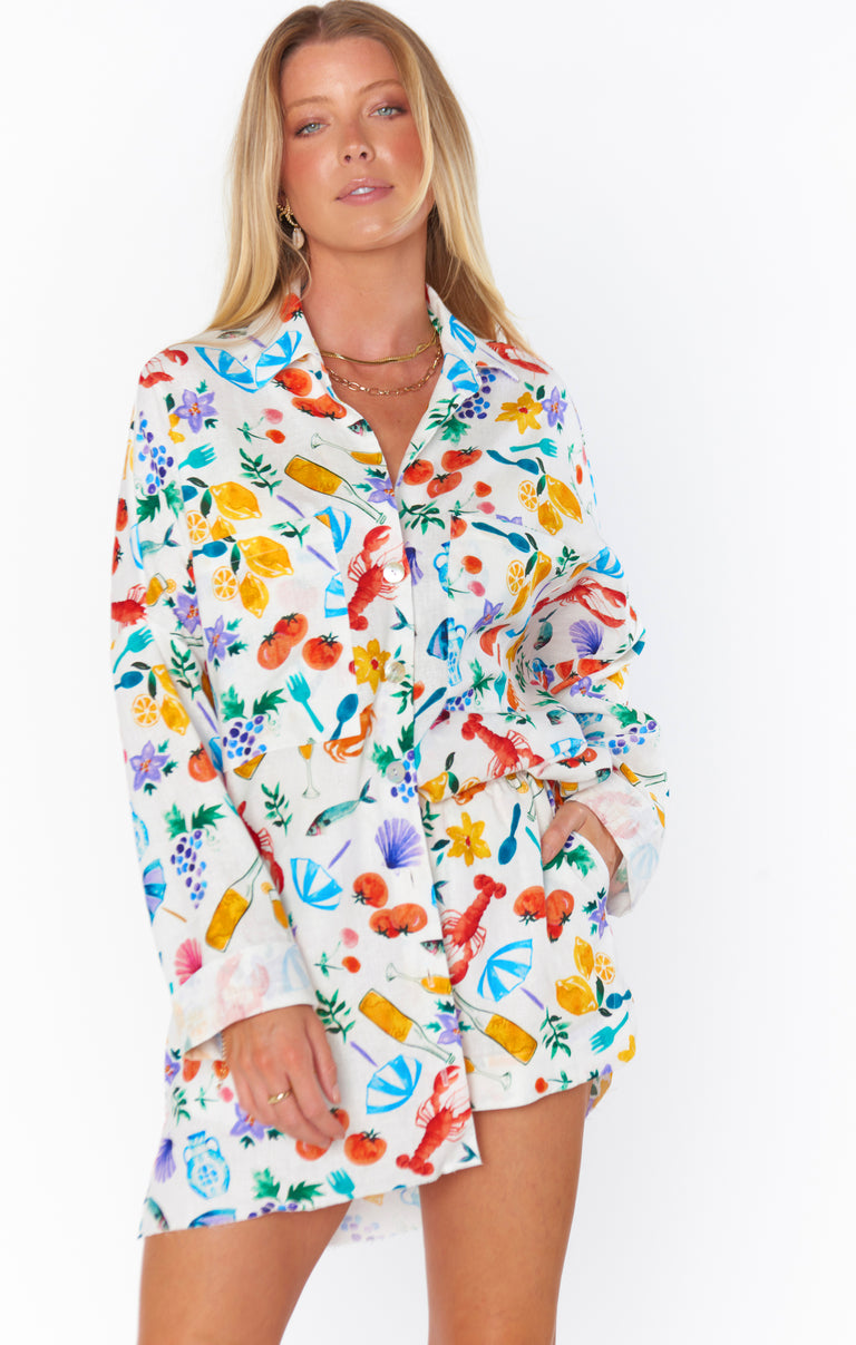 Hendrix Dolphin Shorts ~ Italian Picnic Linen – Show Me Your Mumu