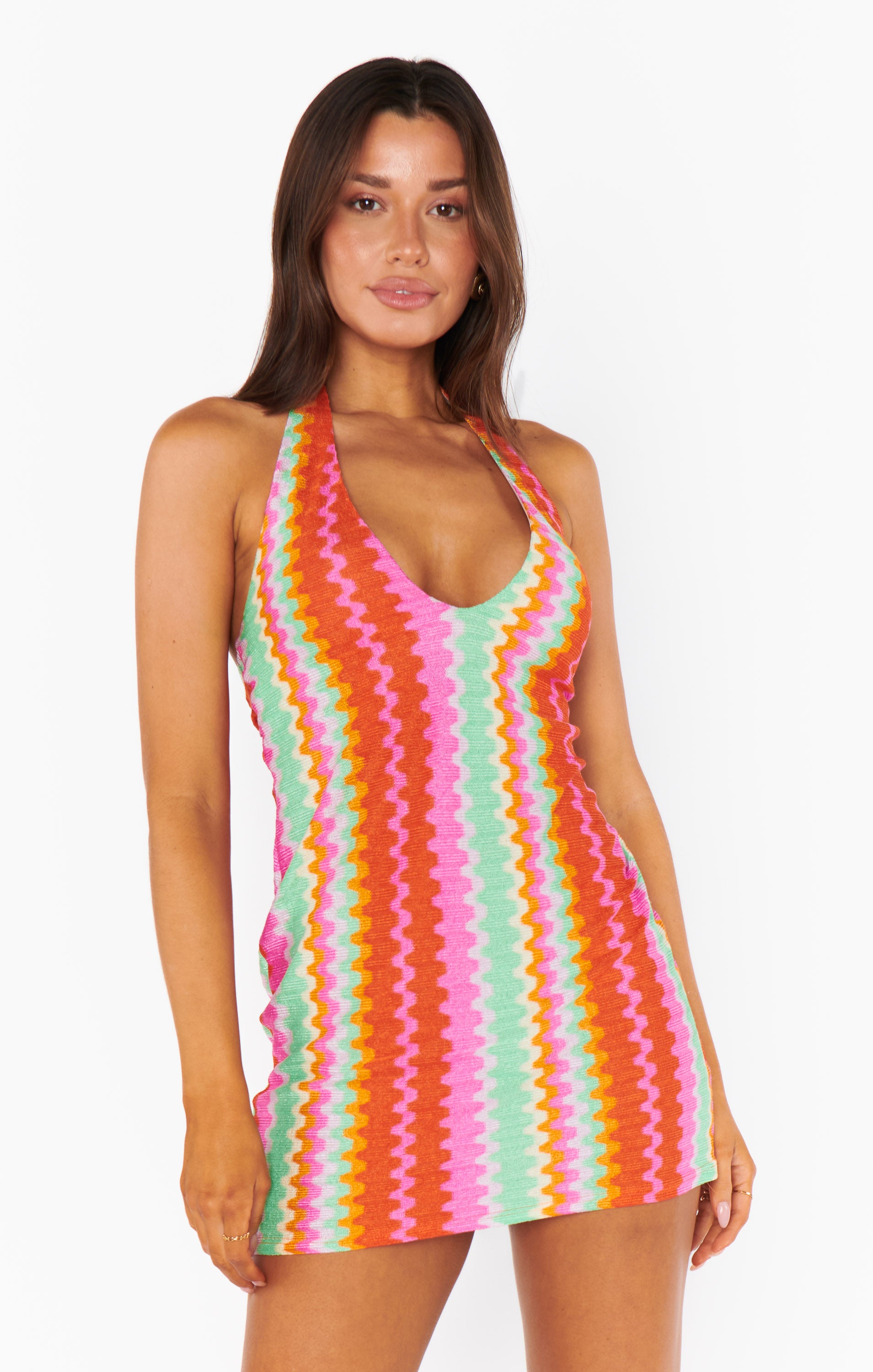 Kate Halter Mini Dress ~ Cabo Groovy Knit Show Me Your Mumu Kate Halter Mini Dress ~ Cabo Groovy Knit Show Me Your Mumu