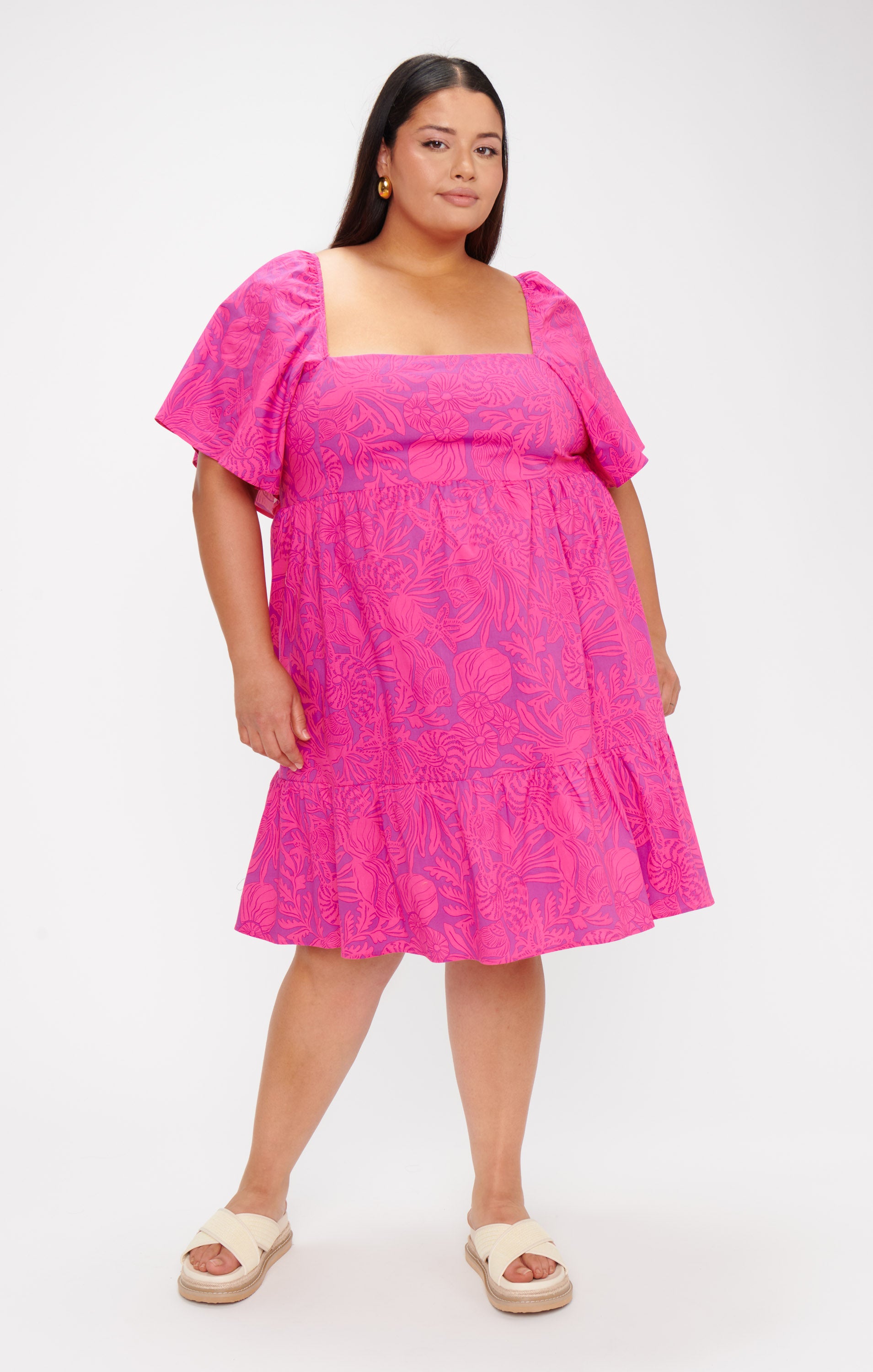 Erin Mini Dress ~ Pink Shells Poplin – Show Me Your Mumu