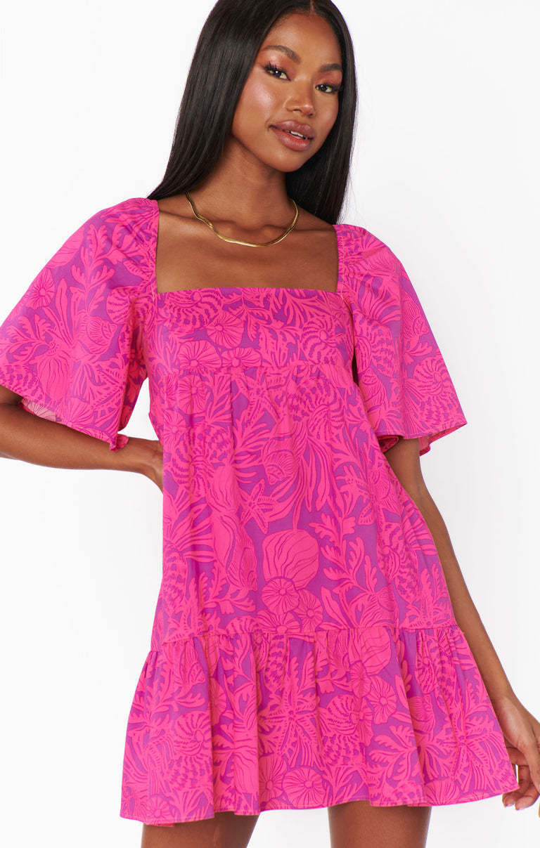 Erin Mini Dress ~ Pink Shells Poplin – Show Me Your Mumu
