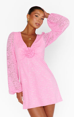 Rosetta Mini Dress ~ Pink Lovely Lace