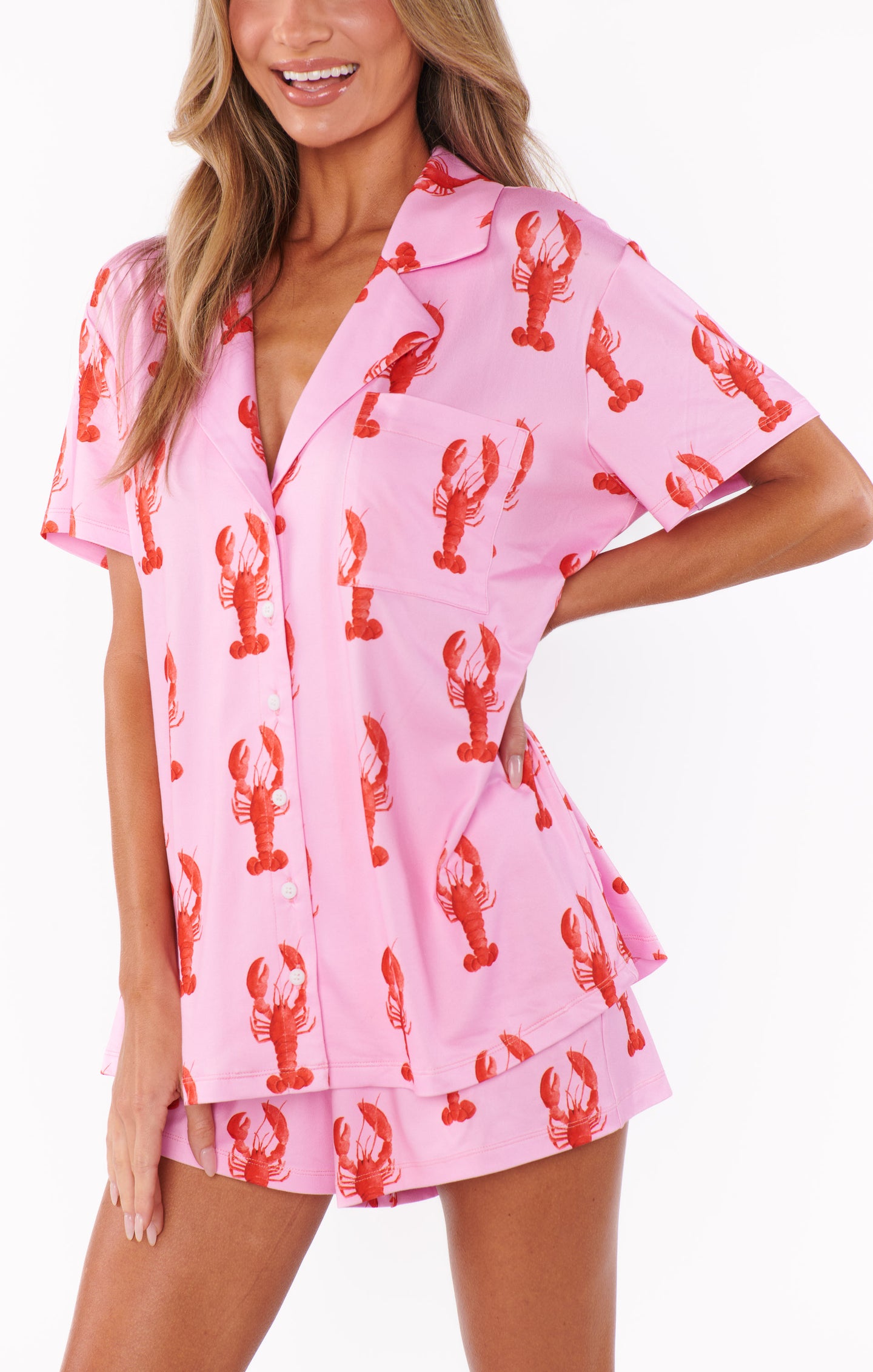 【muse mood】Fruit Lover pajama FHNUVB Women 2 Piece Fruit Pajama Set Button Down Berry