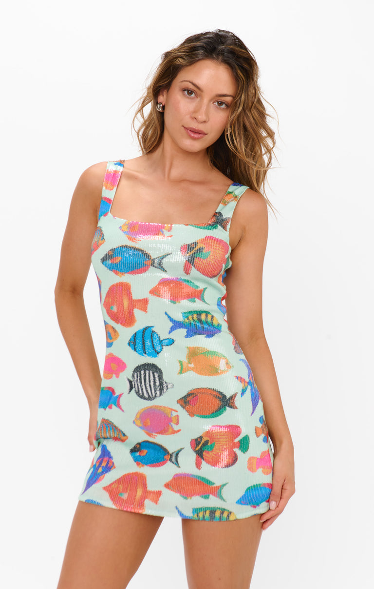 show me your mumu lets go mini dress ~ Rainbow Reef Sequins – inspired design that pops Size:US8/AU12/L Zendaya Coleman Dark Green Cute Costume