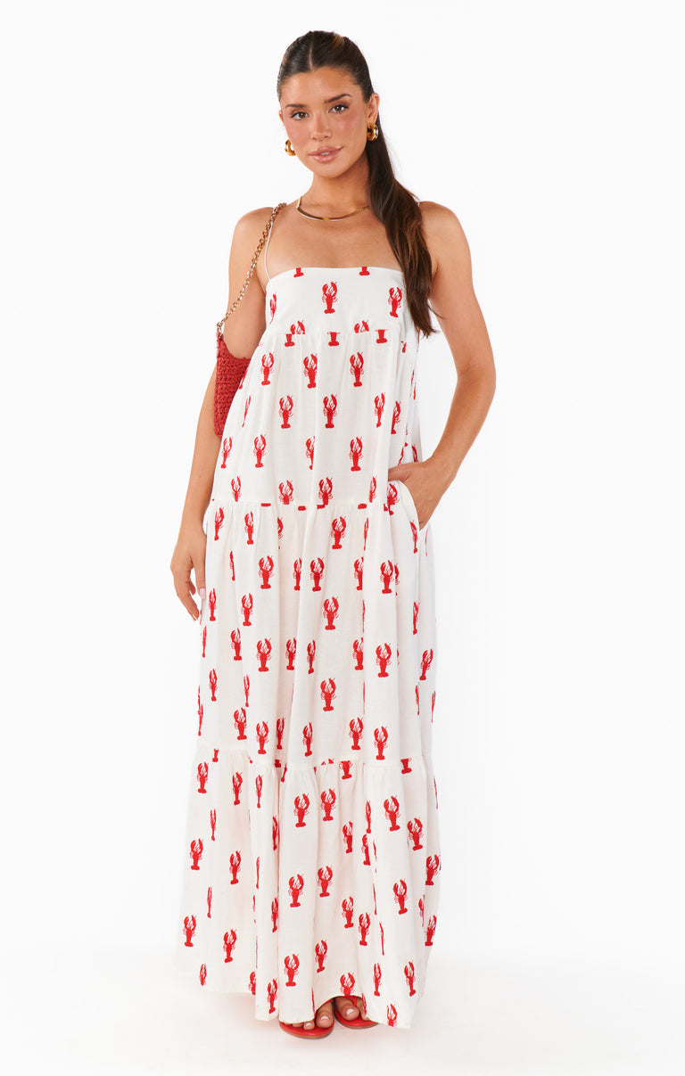 Long Weekend Maxi Dress ~ Lobster Embroidery – Show Me Your Mumu