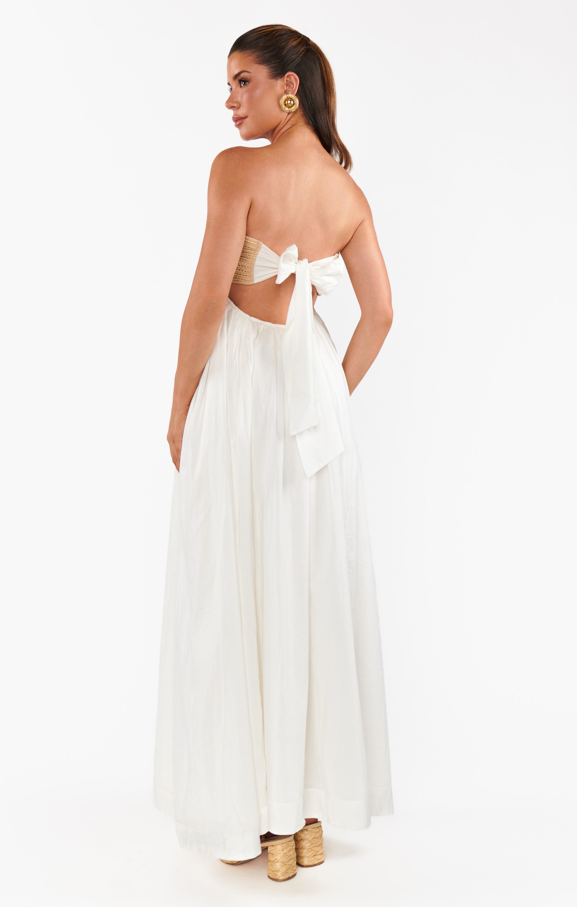 Dockside Maxi Dress ~ White Voile With Twisted Rope – Show
