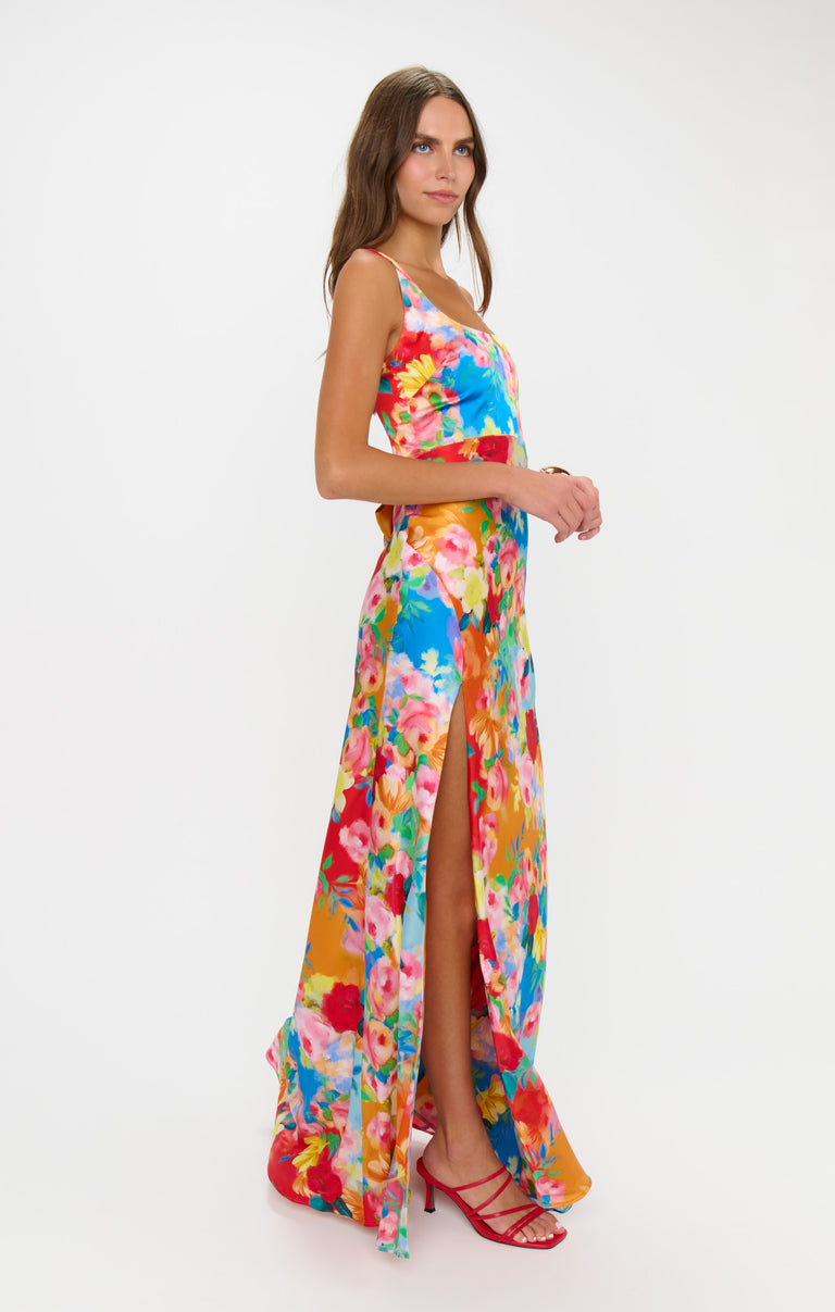 lana floral strapless maxi dress Lana Maxi Dress, in Sunset Garden Gala, Size: Small | Show Me Your Mumu