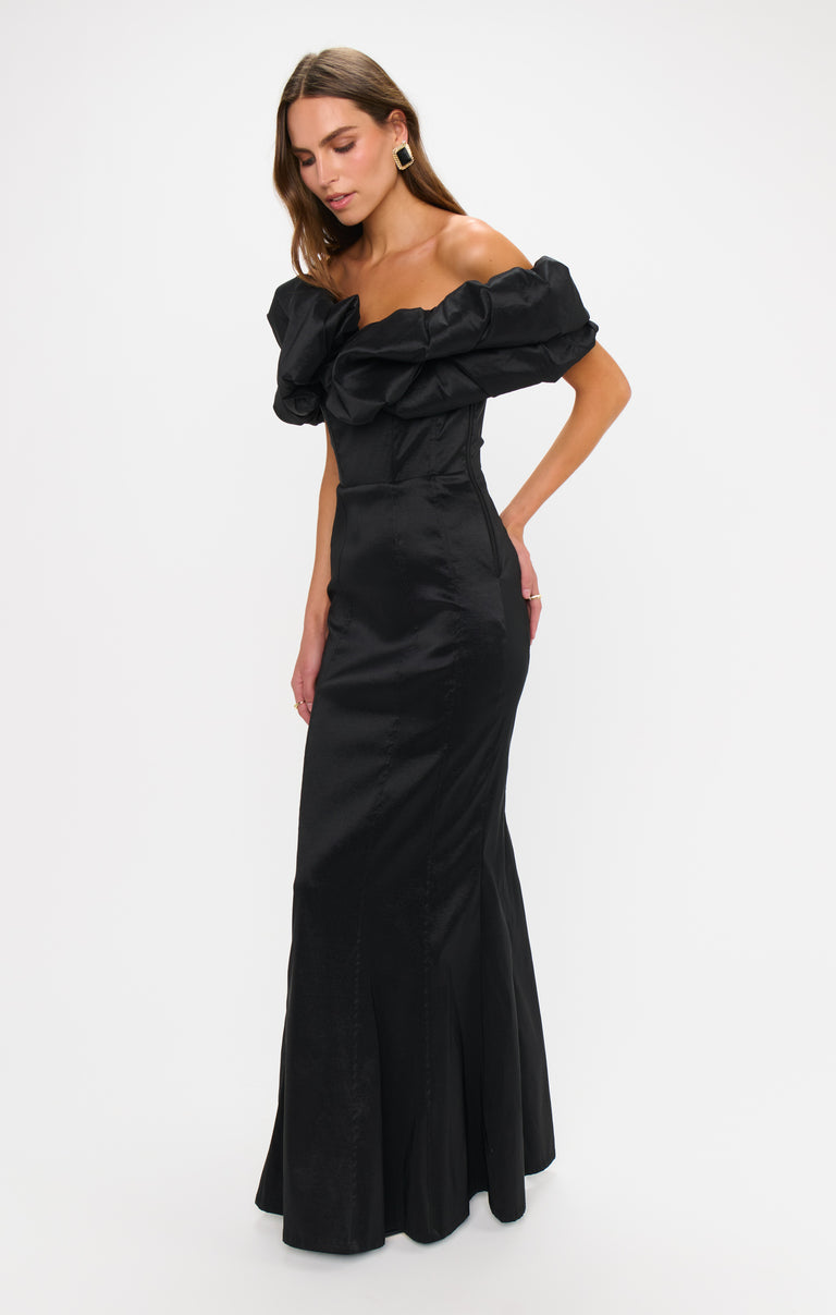 Major Drama Maxi Dress, in Black Taffeta | Show Me Your Mumu | Wedding Attendee Dress Major Drama Maxi Dress, in Black Taffeta | Show Me Your Mumu | Wedding Attendee Dress