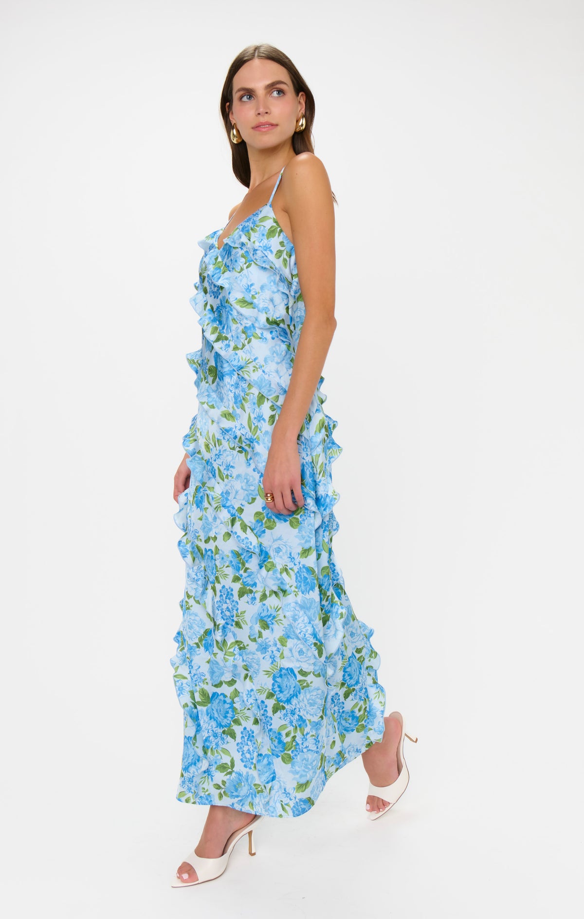 Romance Ruffle Dress, in Cottage Floral Light Blue | Show Me Your Mumu