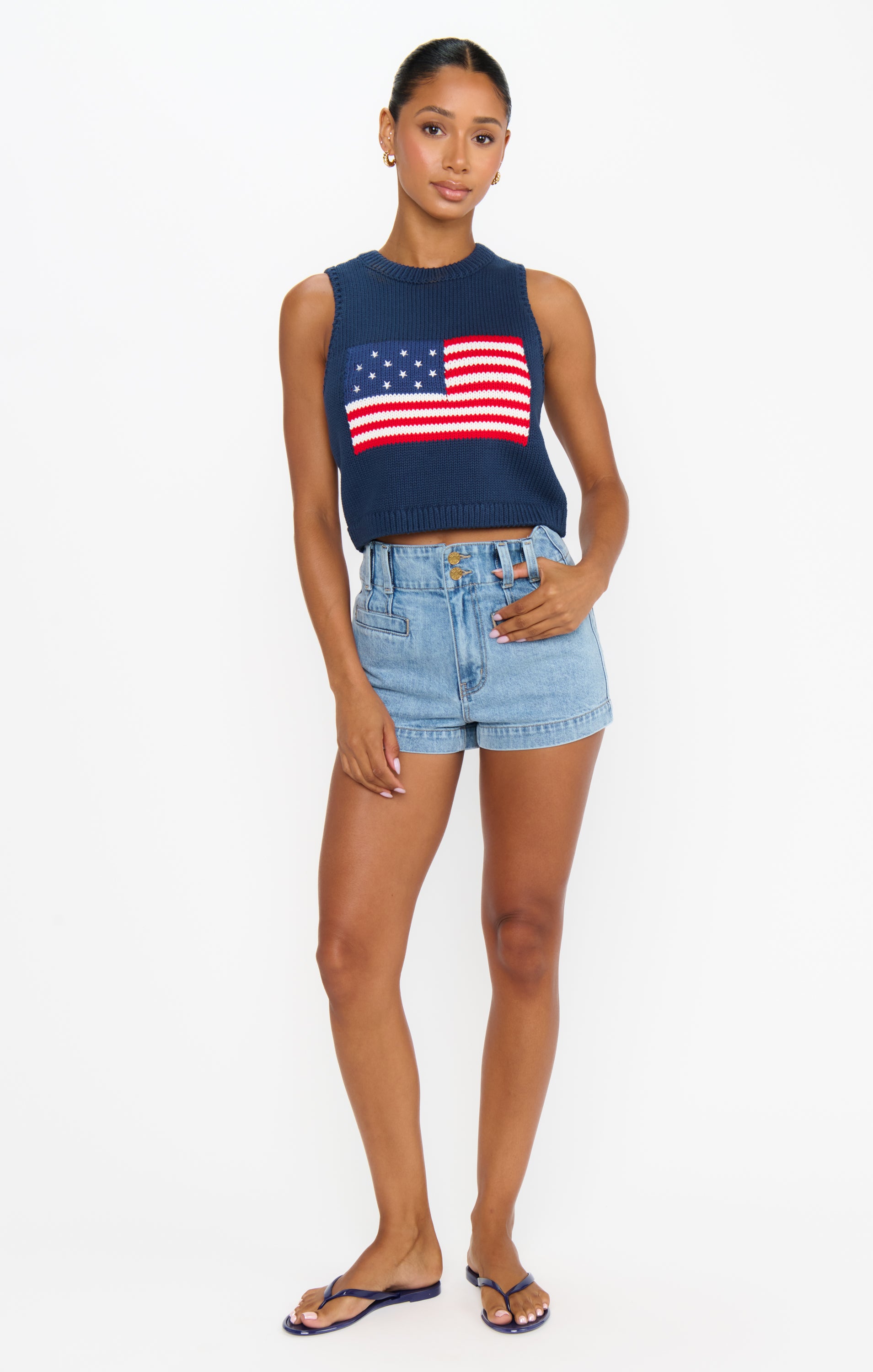 Milo Tank ~ Navy Flag Knit – Show Me Your Mumu
