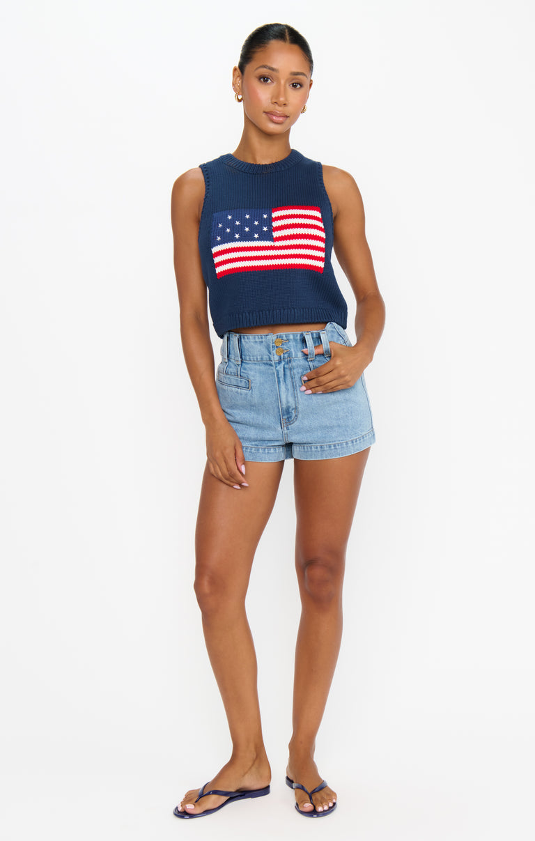 Milo Tank ~ Navy Flag Knit – Show Me Your Mumu