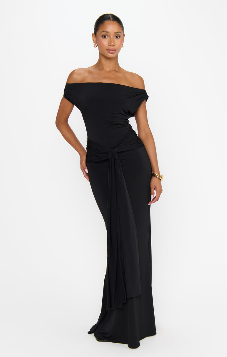 Winona Wrap Maxi Dress, in Black, Size: XL | Show Me Your Mumu