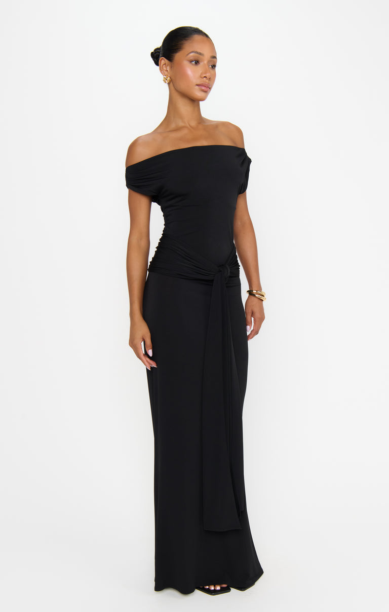Show Me Your Mumu Winona Wrap Maxi Dress Women's Dress Black : XL