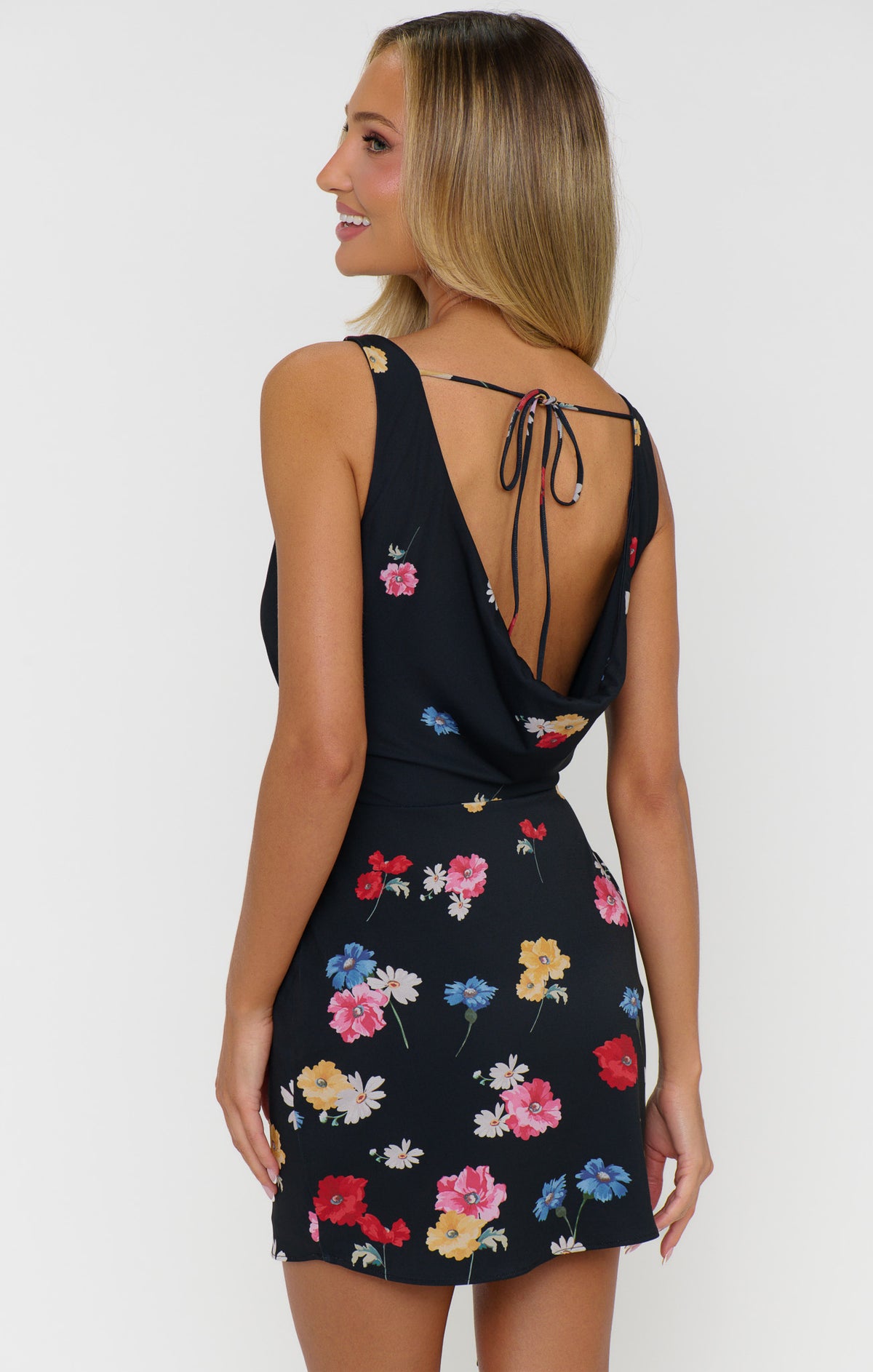 callie sheer midi knit dress Cowl ~ Falling Floral – Show Me Your Mumu Gatsby