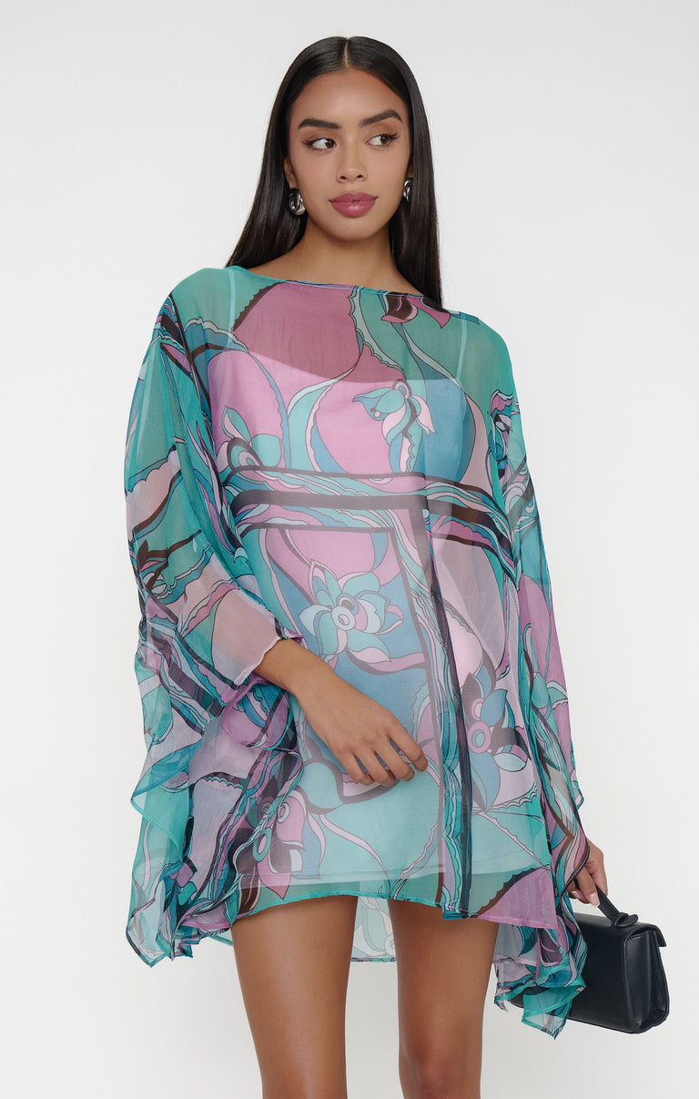 Olsen Mini Dress ~ Siren Spell Silk Chiffon – Show Me Your Mumu