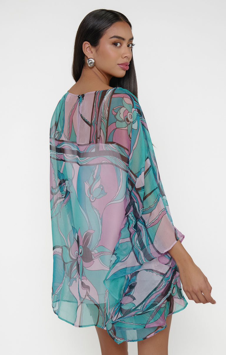 the siren dress in silk chiffon Helsa Siren Dress in Silk Chiffon
