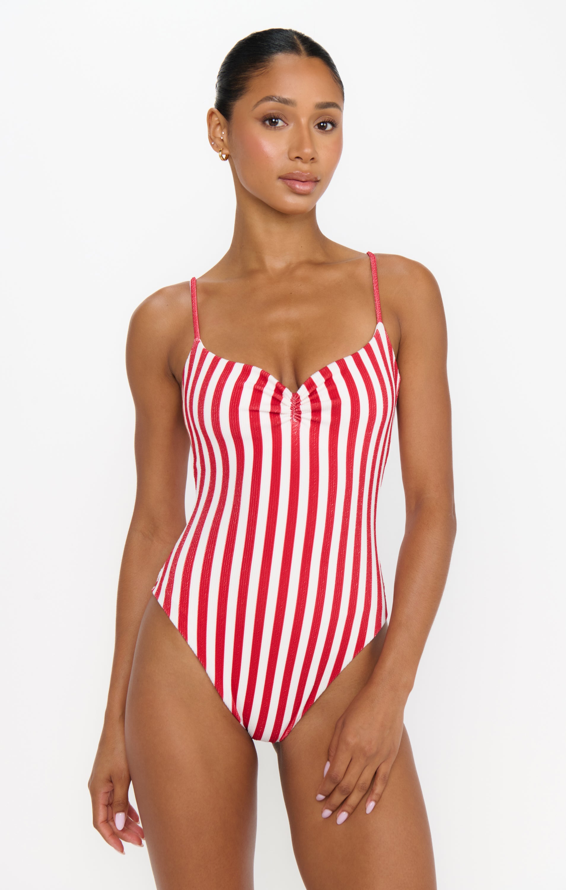 Bells Beach One Piece ~ Red Stripe Contour Scrunch – Show Me Your Mumu