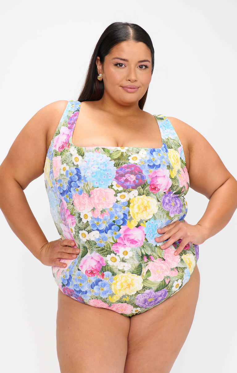 Miramar Beach One Piece ~ Flower Shop Rib Scrunch – Show Me Your Mumu