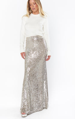 RSVP Skirt ~ Platinum Sequins