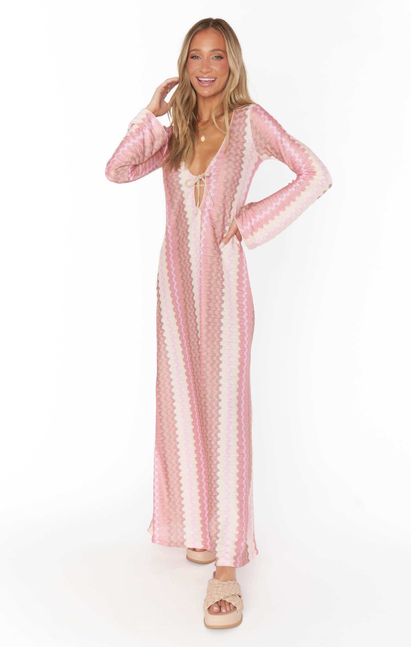 Vacay Coverup ~ Pink Groovy Knit – Show Me Your Mumu